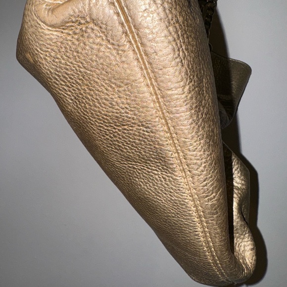 Michael Kors Gold Leather Shoulder Handbag Purse - Picture 7 of 9